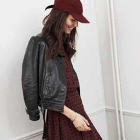 Madewell Burgundy Check Silk Blouse, S - Picture 6 of 6